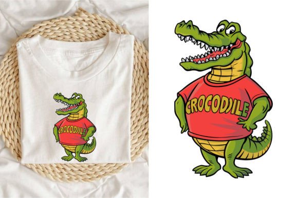 Crocodile Retro Graphic Shirt: A High-Quality Design Asset