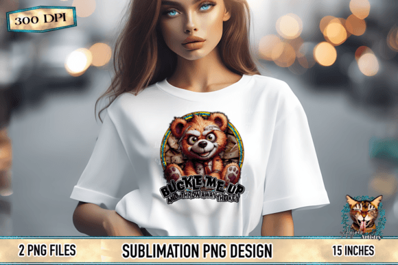 Cute Psycho Teddy Bear T-Shirt Graphic