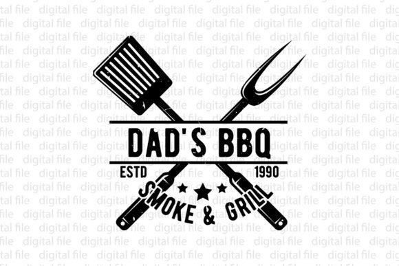 Dad's Bbq Smoke & Grill: A Groovy BBQ Graphic for Authentic Branding