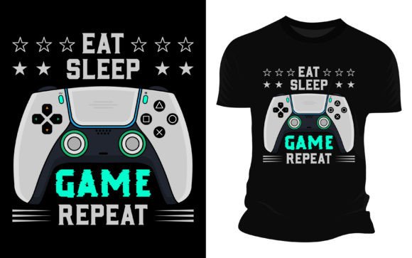 Eat Sleep Game Repeat: A Bold Vector Graphic for Gamers