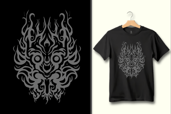 Fiery Skull Grayscale PNG: A Bold Graphic for Edgy Designs