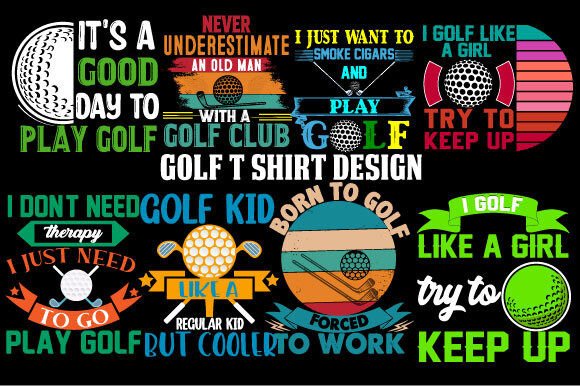 Golf Quotes Bundle Tshirt Design Graphic: Creative Applications