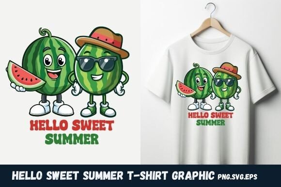 Hello Sweet Summer T-shirt Graphic: Your All-Season Design Asset