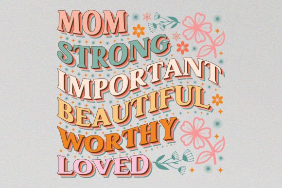 Mom Strong Mother's Day T-Shirt Graphic: A Design Asset for Every Creator