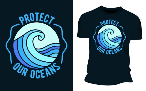 Protect Our Oceans: A Vector Graphic Tee for Eco-Conscious Brands