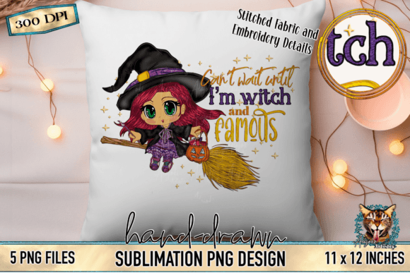 Witch and Famous Sublimation Graphic: A Playful Design Asset